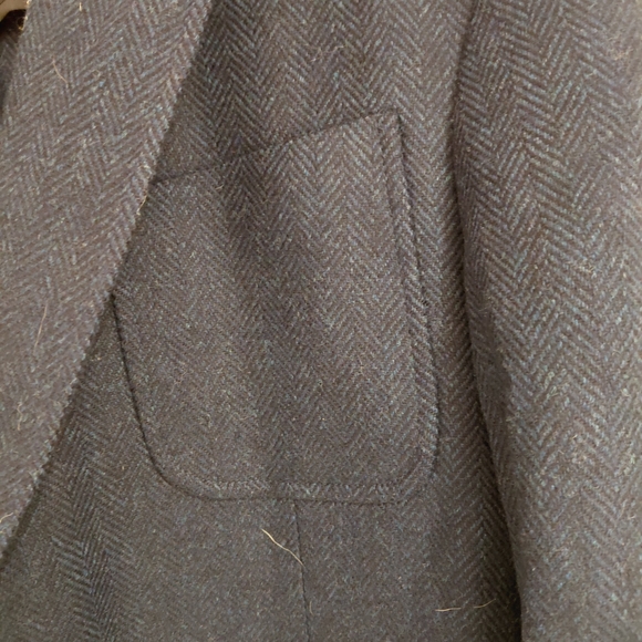 Ovadia & Sins Blue Tweed Men's Blazer Shouler  Patch 42R - Picture 5 of 5